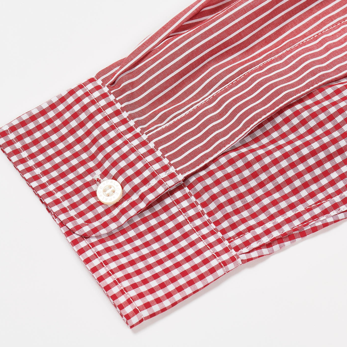 Thumbnail PATCHWORK STRIPE SHIRT RED one color