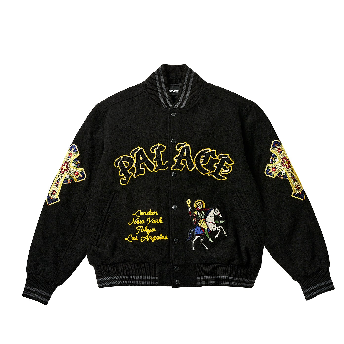 Thumbnail PALACE SAINTS VARSITY JACKET BLACK one color