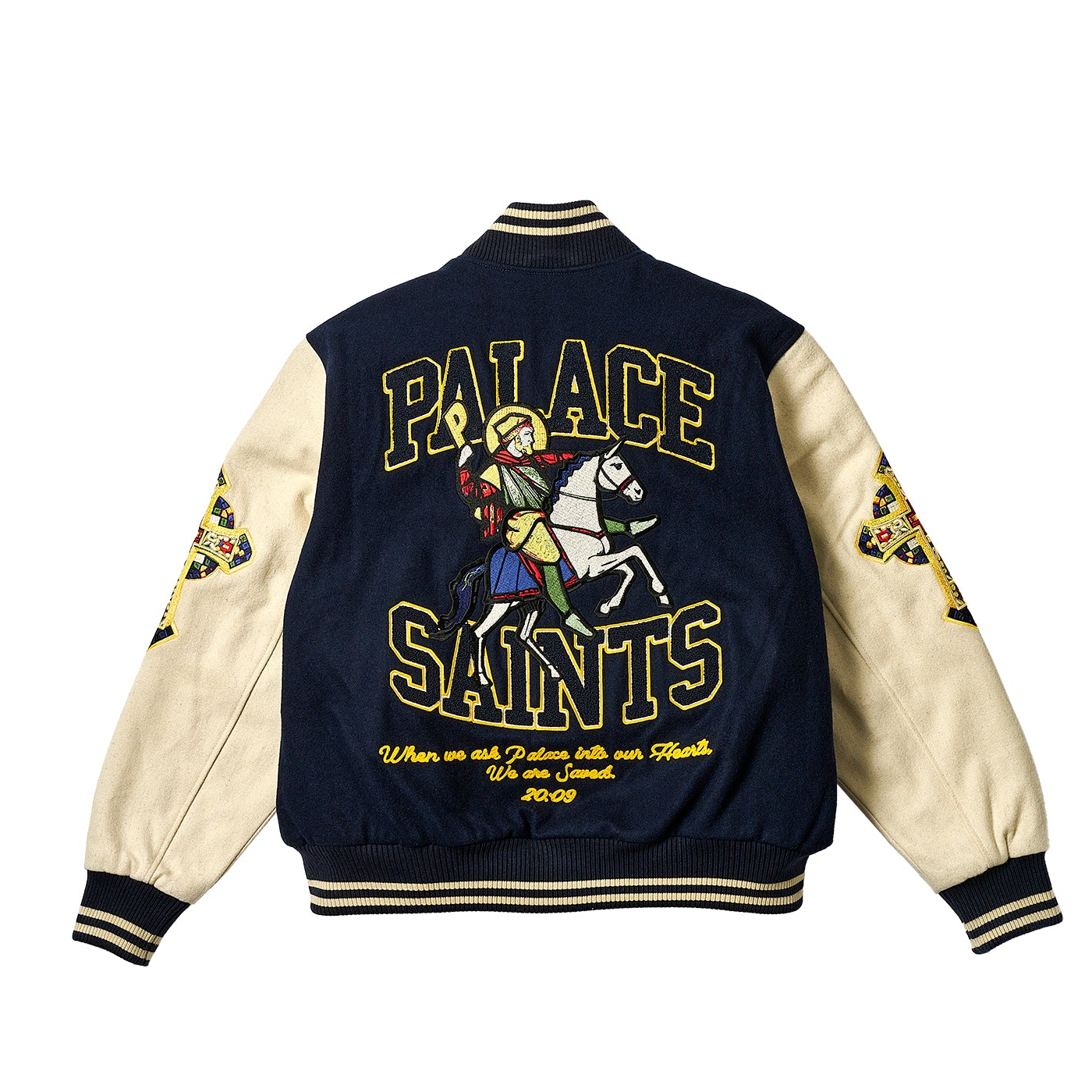 Palace Saints Varsity Jacket Navy - Spring 2024 - Palace Community