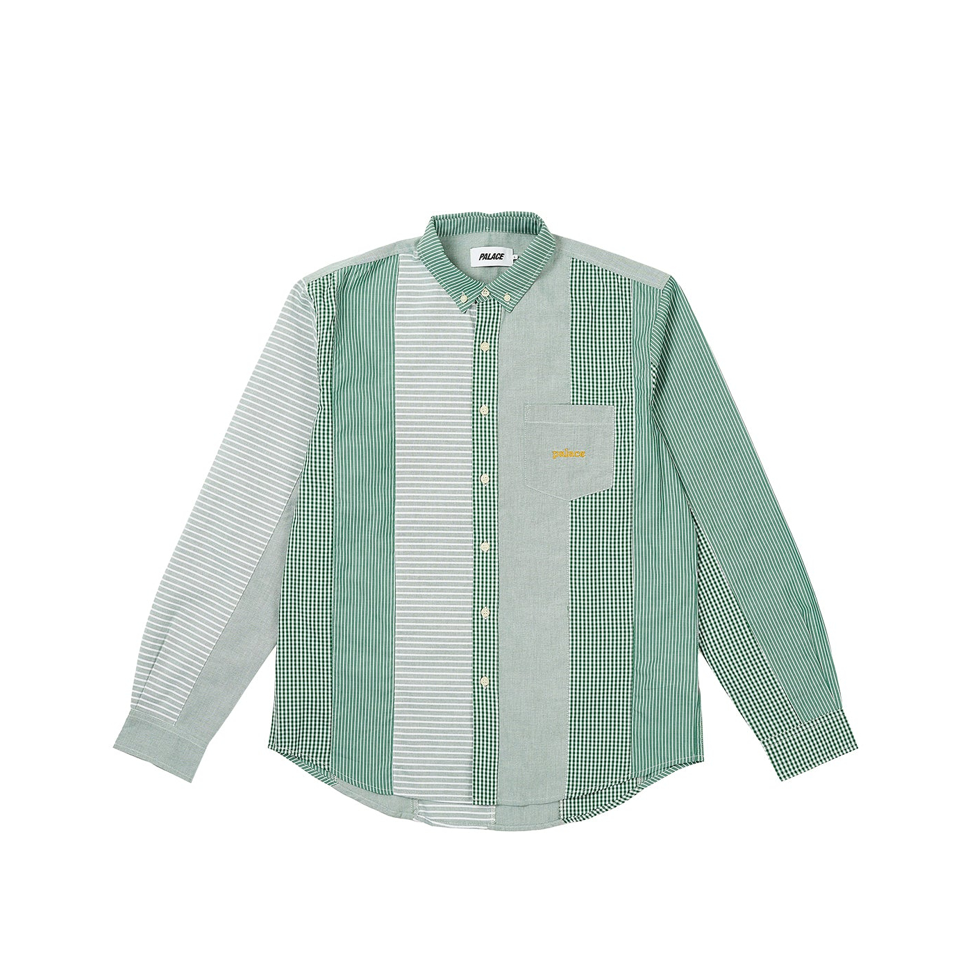 Thumbnail PATCHWORK STRIPE SHIRT GREEN one color