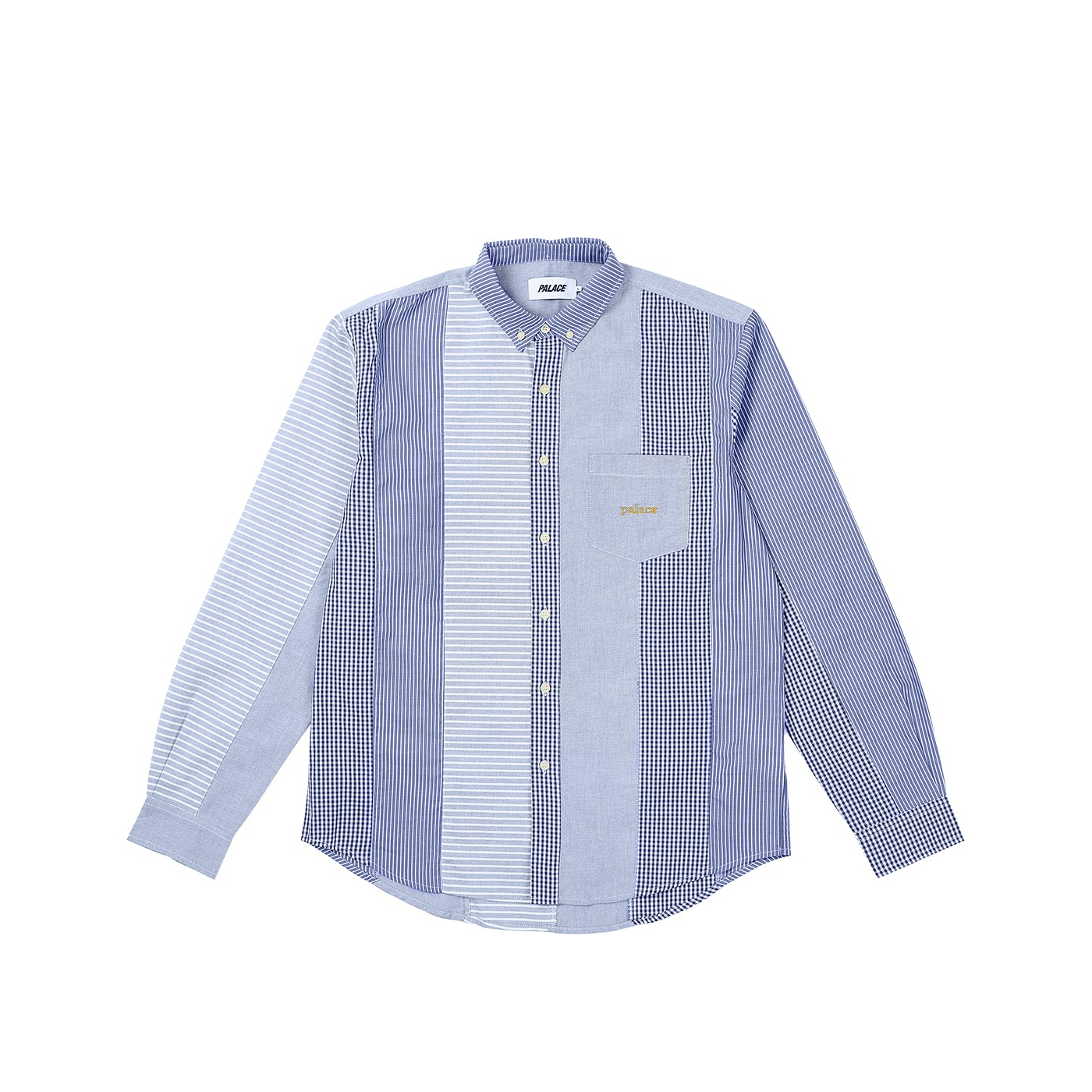 Thumbnail PATCHWORK STRIPE SHIRT BLUE one color