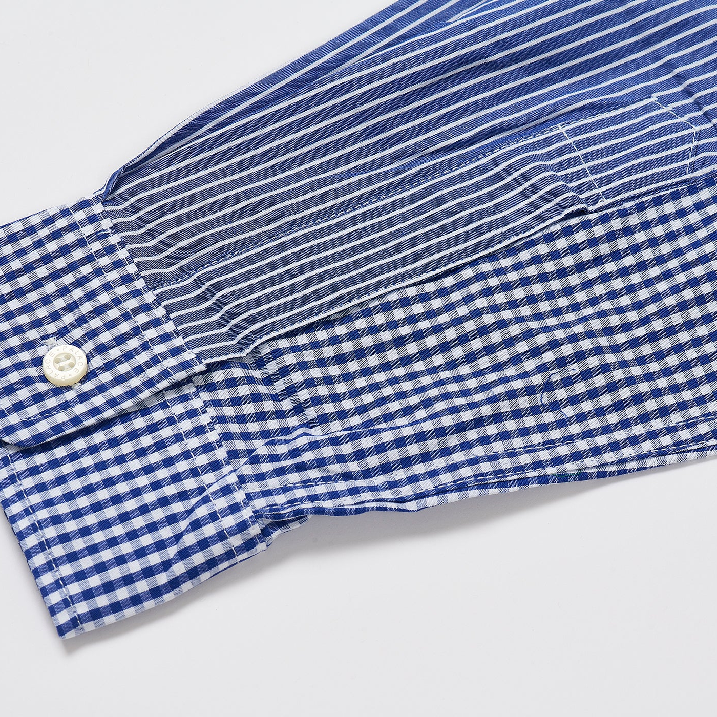 Thumbnail PATCHWORK STRIPE SHIRT BLUE one color