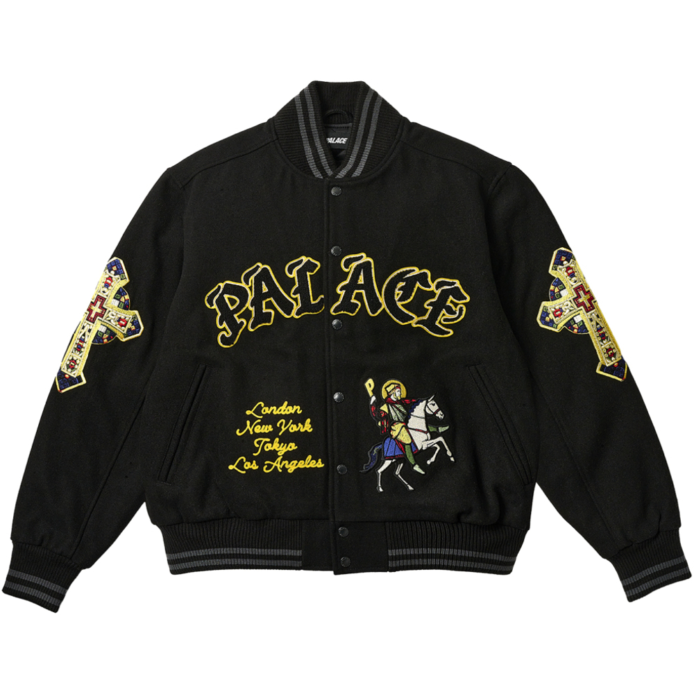 Thumbnail PALACE SAINTS VARSITY JACKET BLACK one color