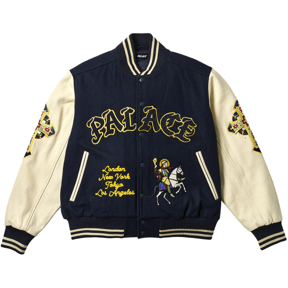 Palace Saints Varsity Jacket Navy - Spring 2024 - Palace Community