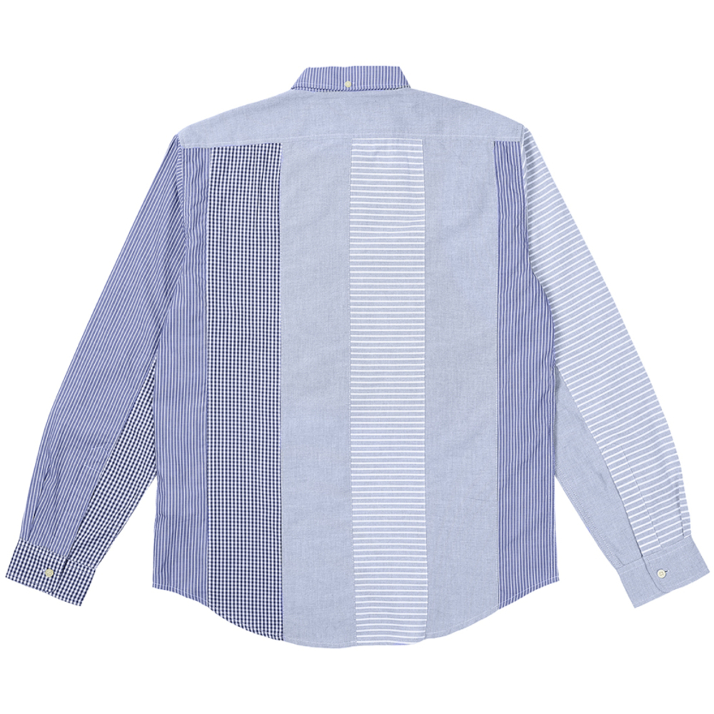 Thumbnail PATCHWORK STRIPE SHIRT BLUE one color