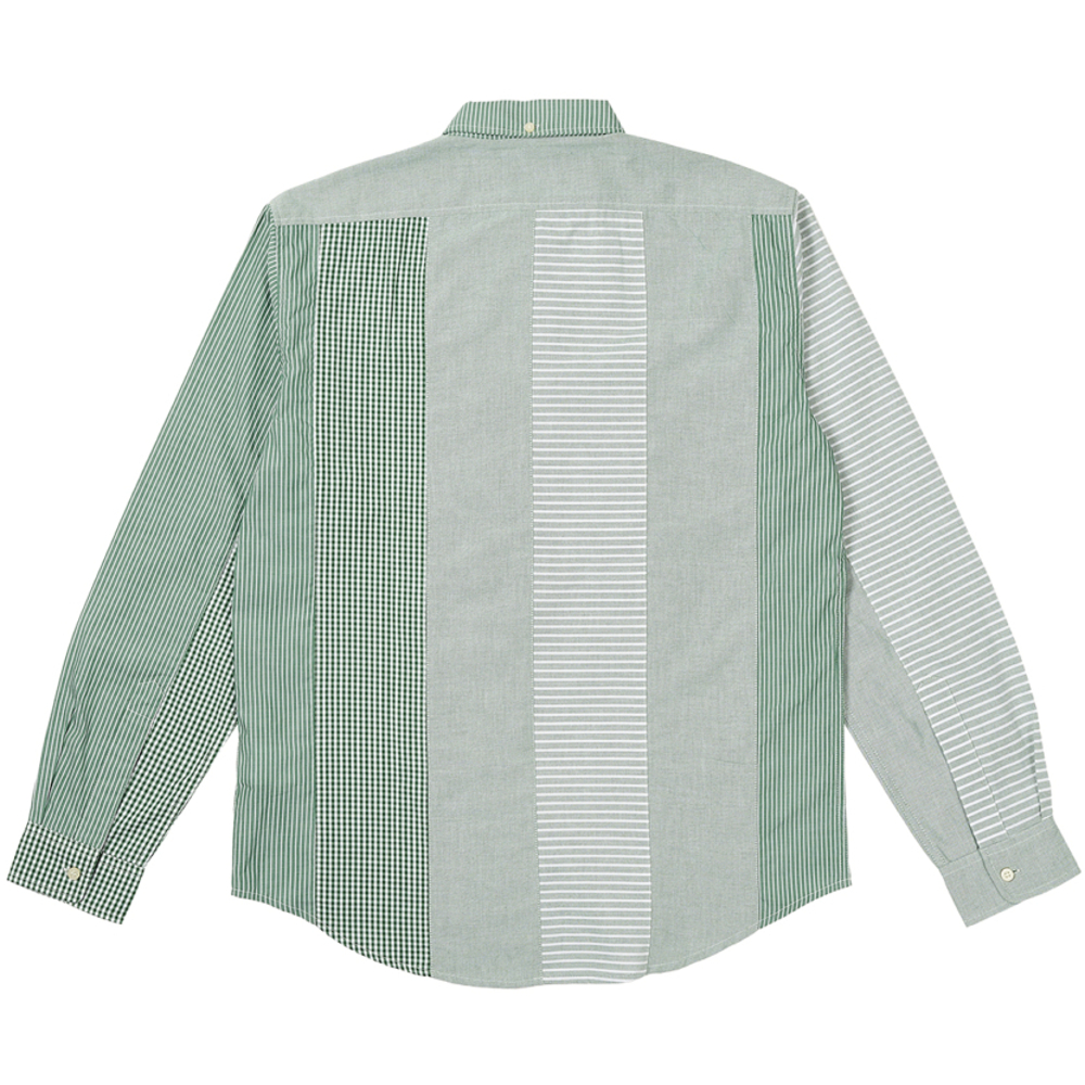 Thumbnail PATCHWORK STRIPE SHIRT GREEN one color