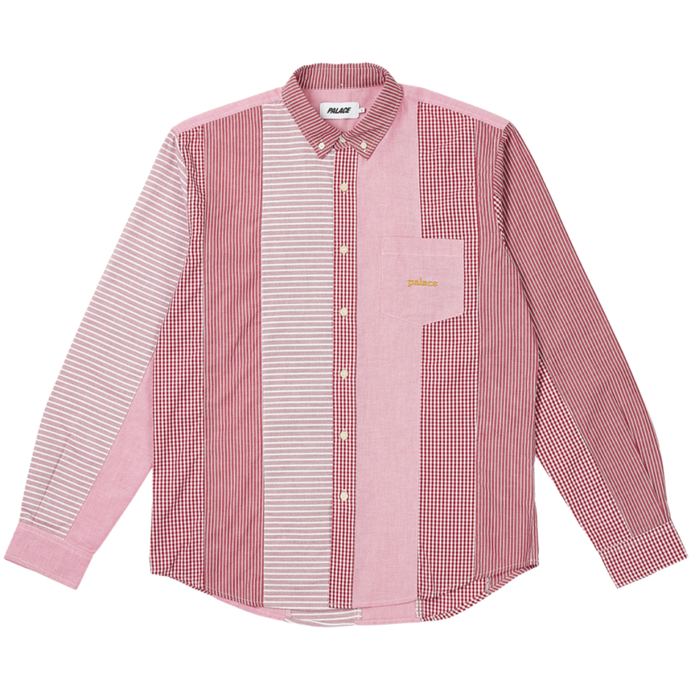 Thumbnail PATCHWORK STRIPE SHIRT RED one color