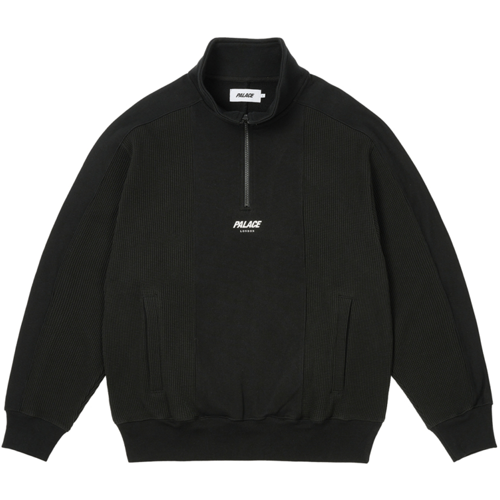 Thumbnail WAFFLE ON 1/4 ZIP BLACK one color