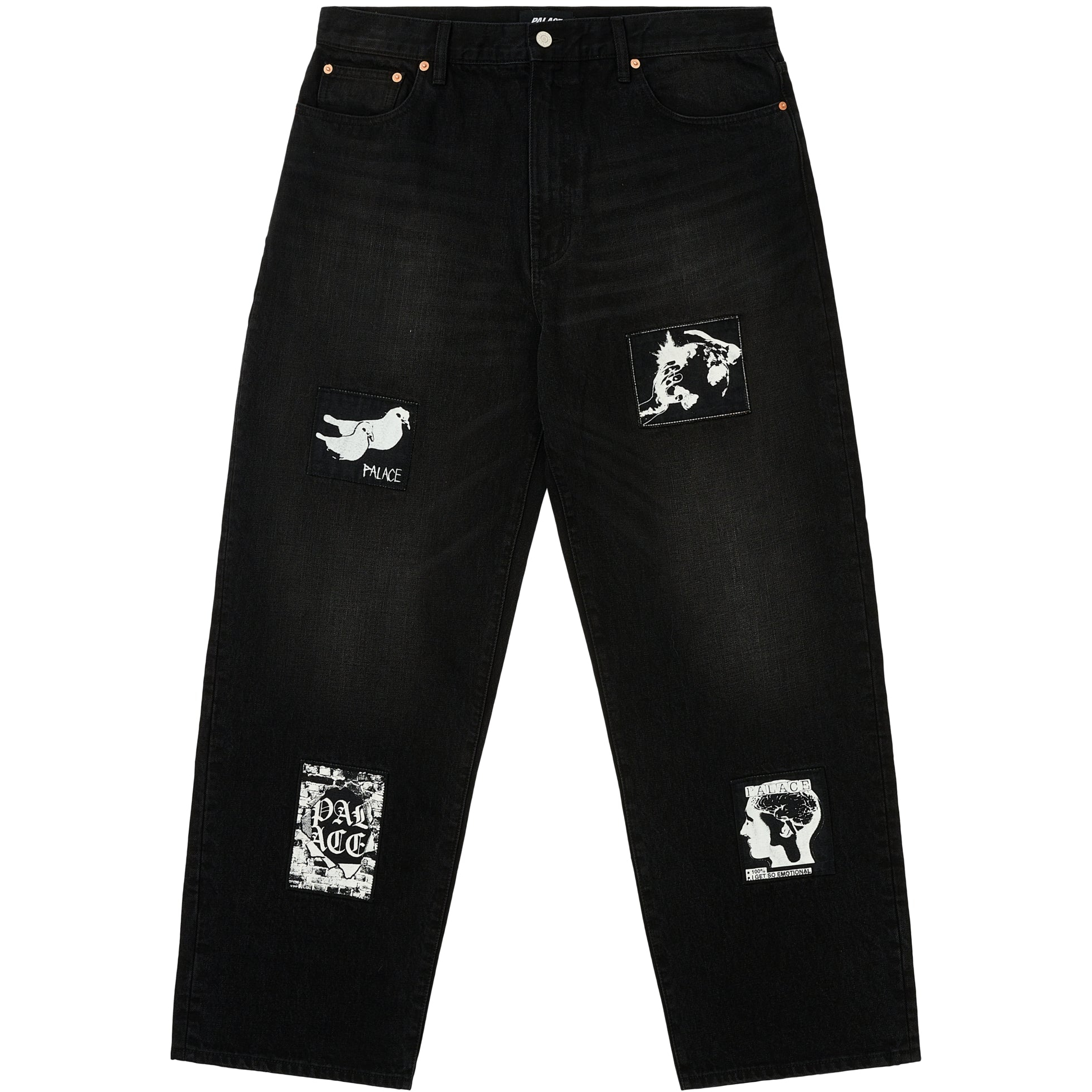 Thumbnail P90 BAGGY JEAN PATCH UP BLACK one color