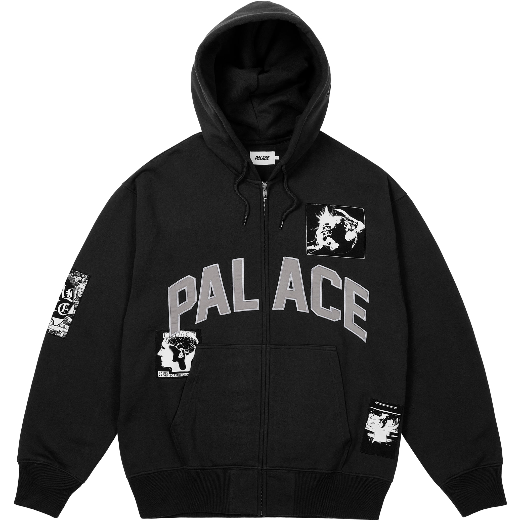 Thumbnail PATCH UP ZIP HOOD BLACK one color