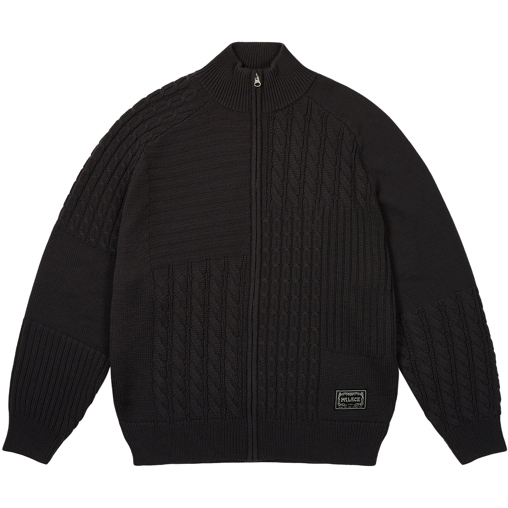 Thumbnail PATCHWORK ZIP KNIT BLACK one color