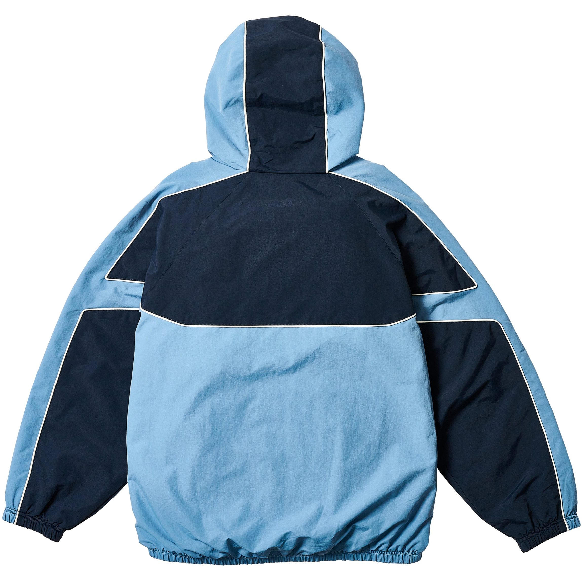 Thumbnail PIPED HOODED SHELL JACKET BLUE one color