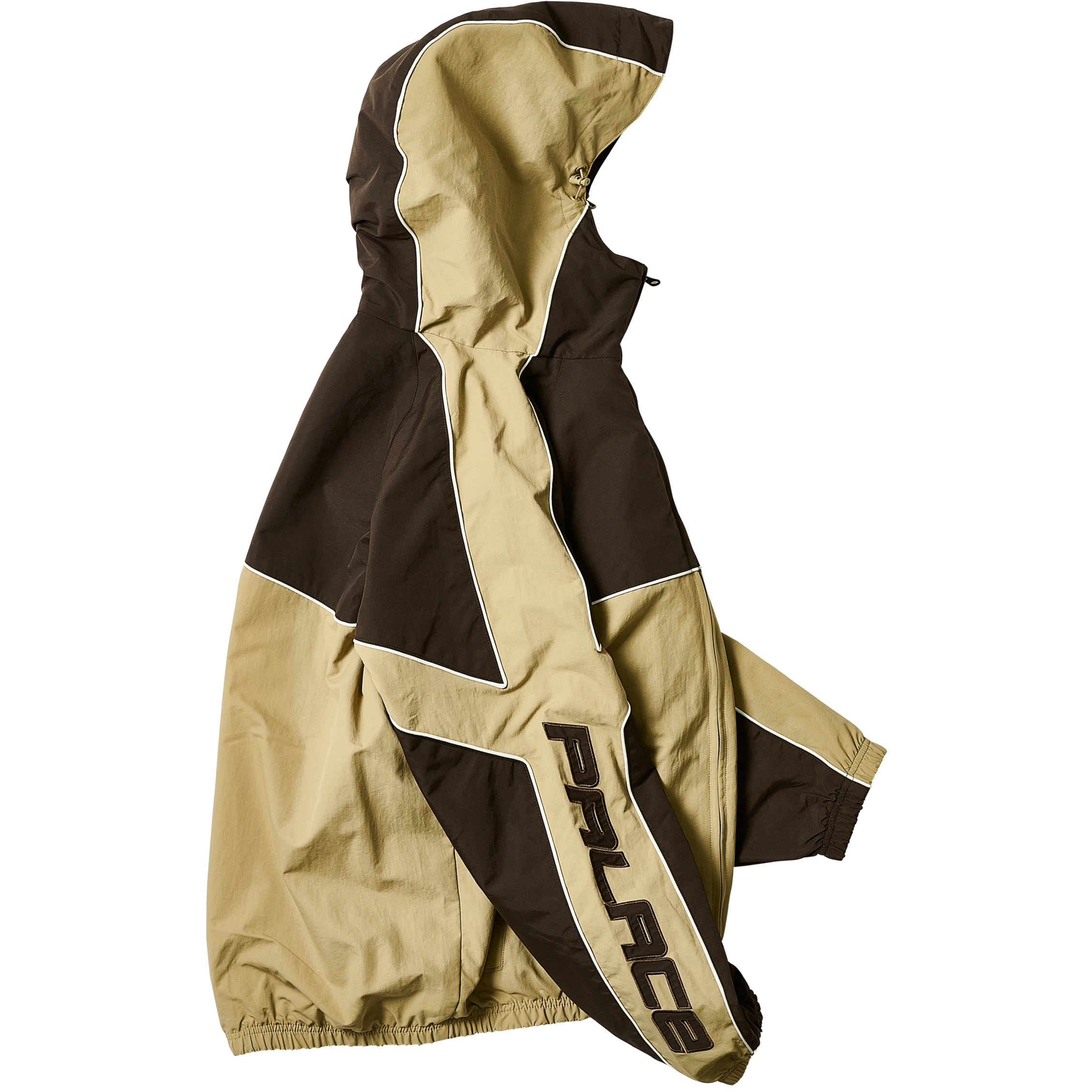 Thumbnail PIPED HOODED SHELL JACKET BROWN one color