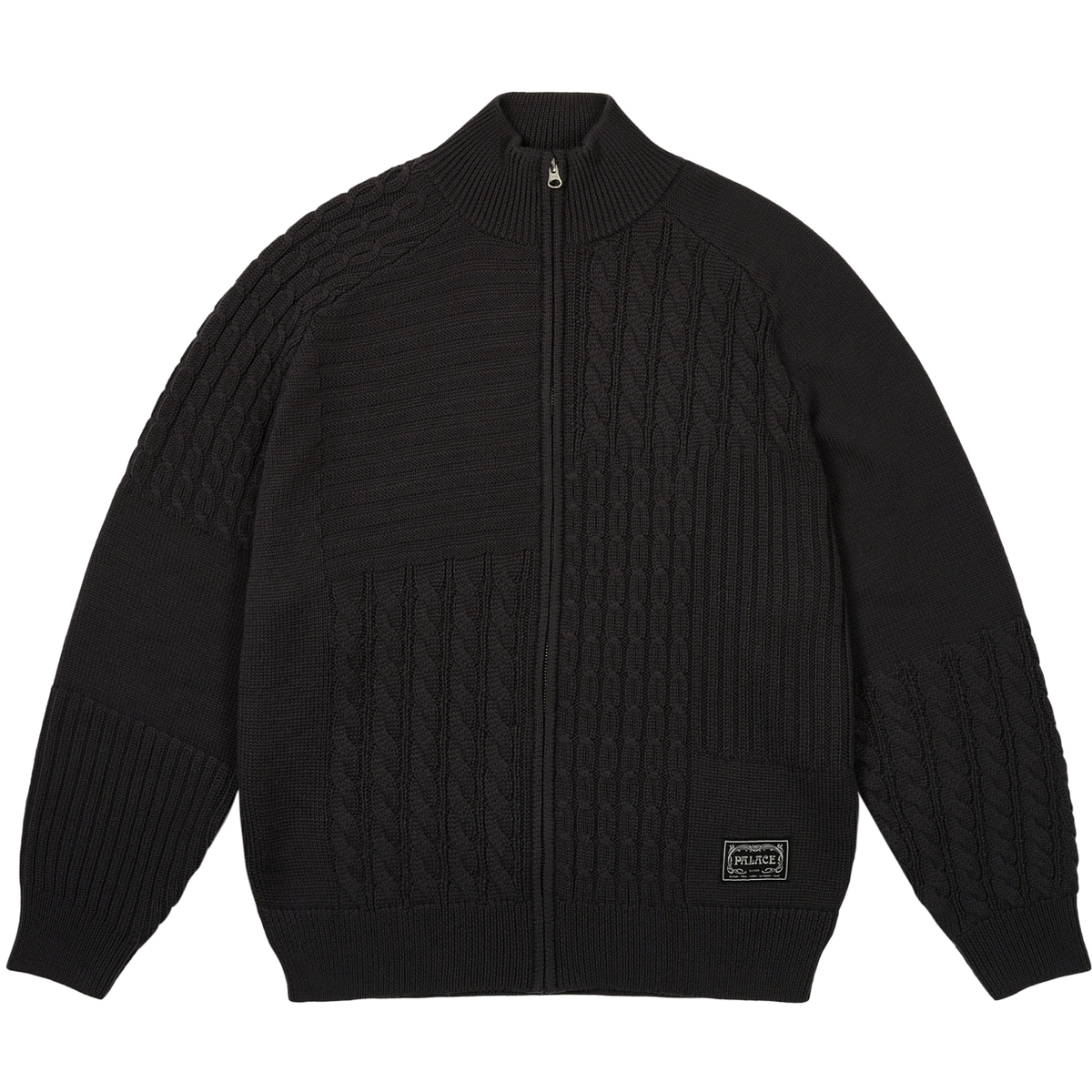 Thumbnail PATCHWORK ZIP KNIT BLACK one color