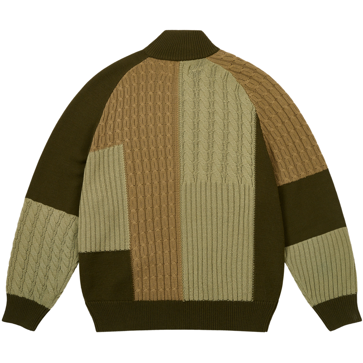 Thumbnail PATCHWORK ZIP KNIT THE DEEP GREEN one color