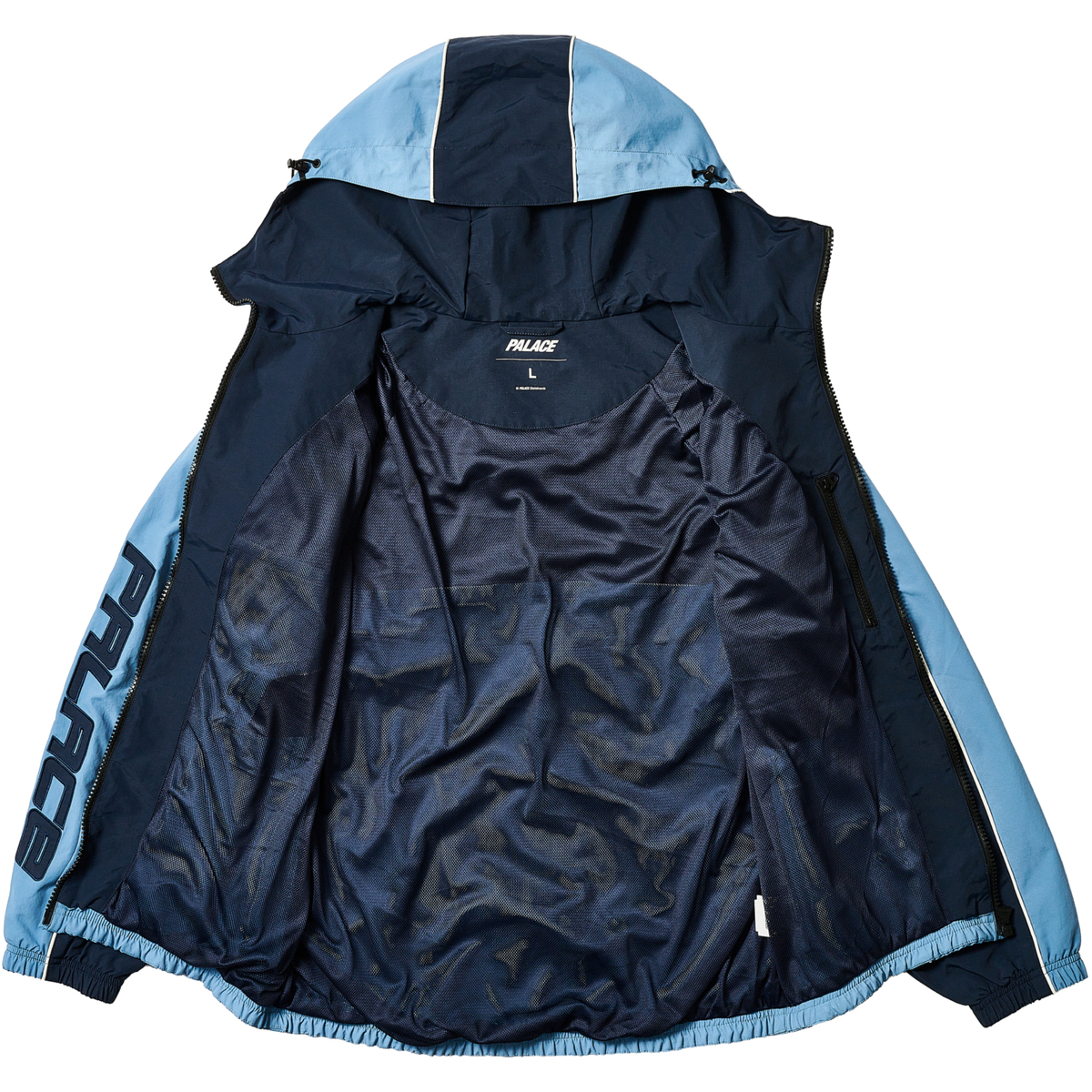 Thumbnail PIPED HOODED SHELL JACKET BLUE one color