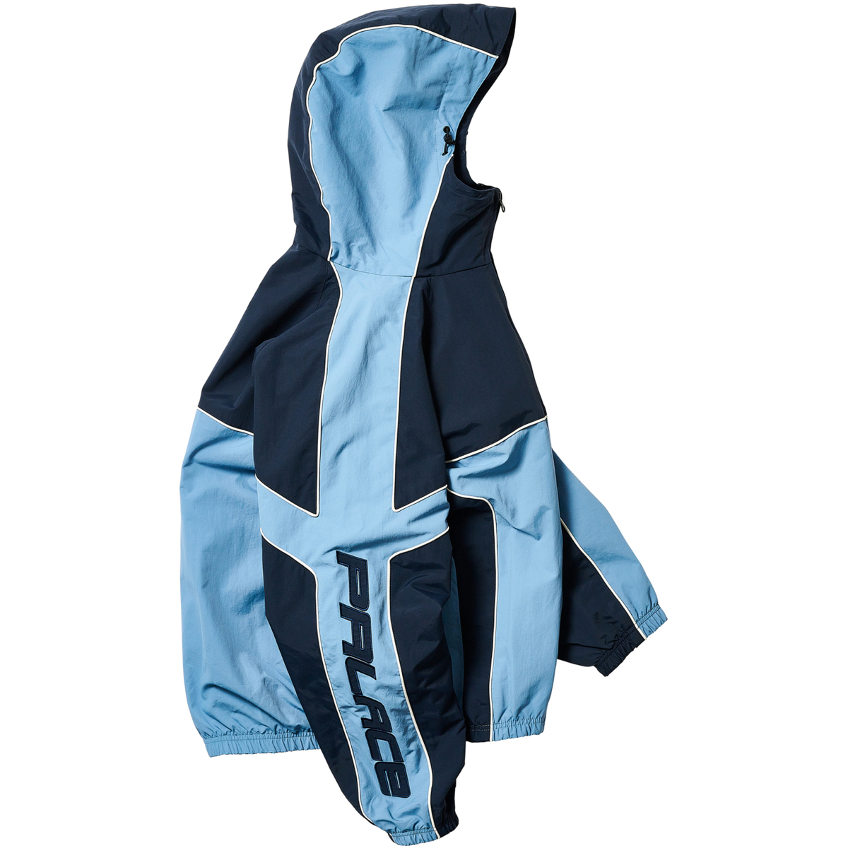 Thumbnail PIPED HOODED SHELL JACKET BLUE one color