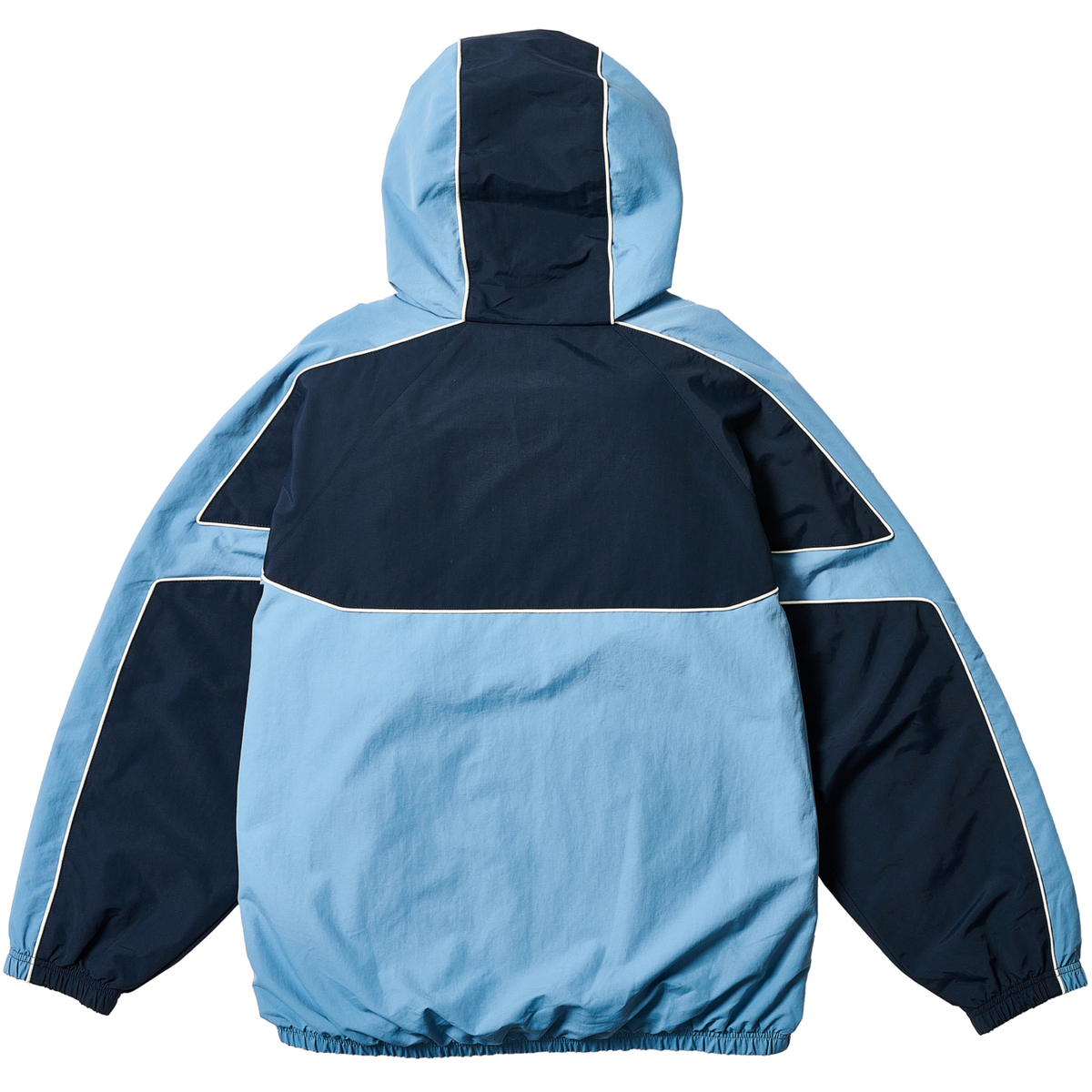 Thumbnail PIPED HOODED SHELL JACKET BLUE one color