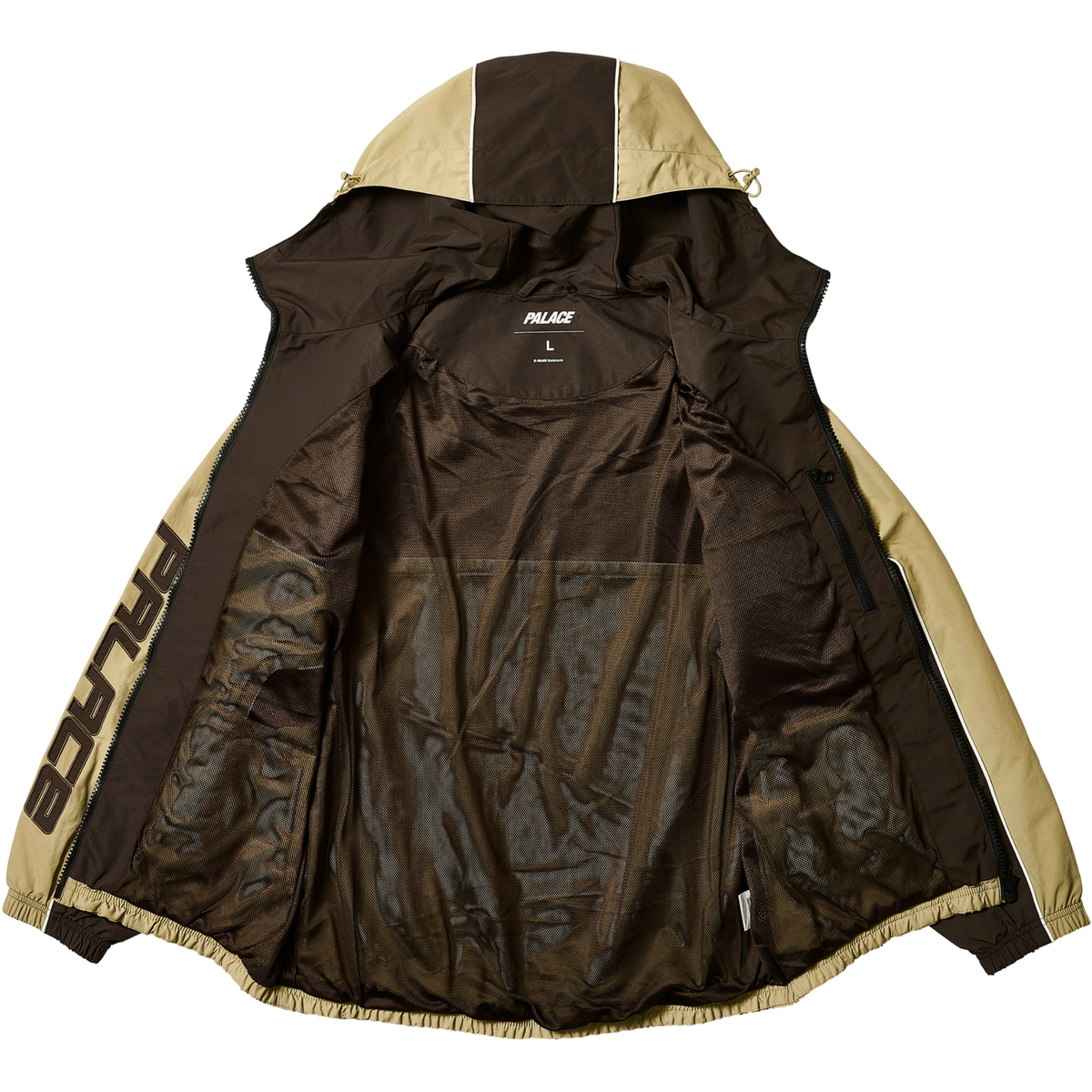 Thumbnail PIPED HOODED SHELL JACKET BROWN one color