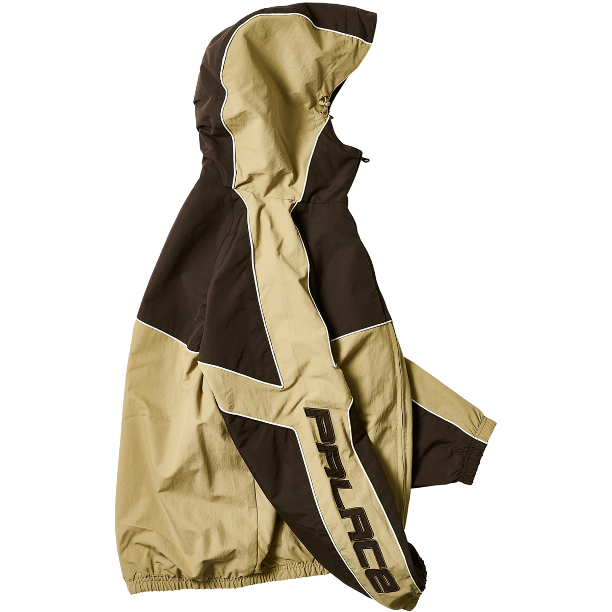 Thumbnail PIPED HOODED SHELL JACKET BROWN one color