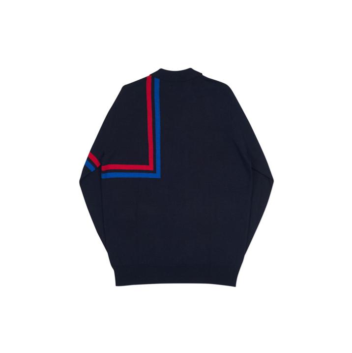 Thumbnail ANGLE STRIPE ZIP KNIT BLACK one color