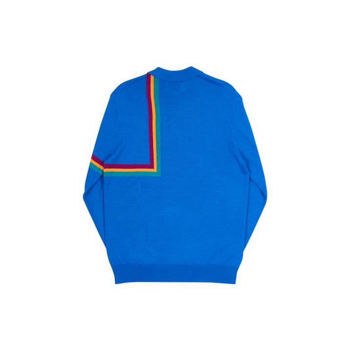 Thumbnail ANGLE STRIPE ZIP KNIT BLUE one color