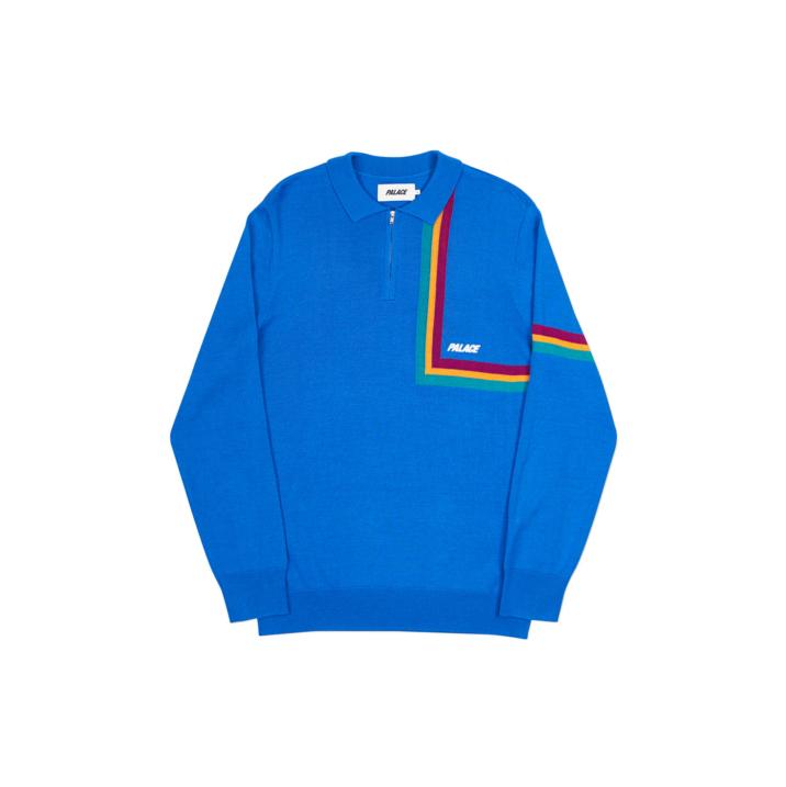 Thumbnail ANGLE STRIPE ZIP KNIT BLUE one color