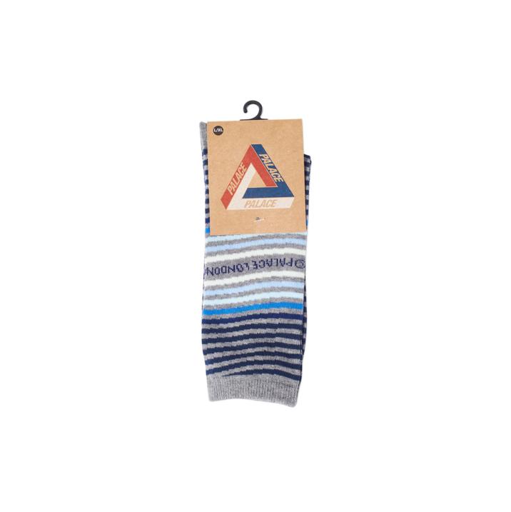 Thumbnail WAVEY STRIPE SOCK GREY MARL / BLUES one color