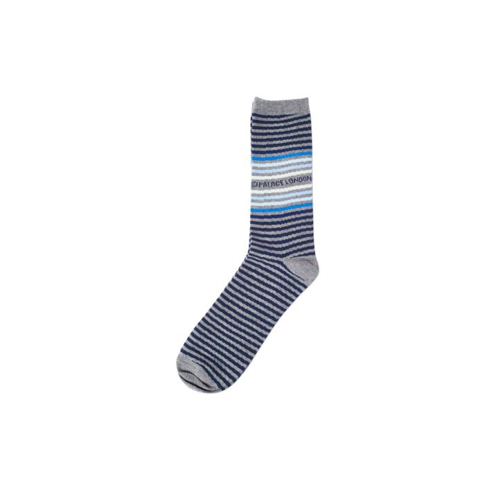 Thumbnail WAVEY STRIPE SOCK GREY MARL / BLUES one color