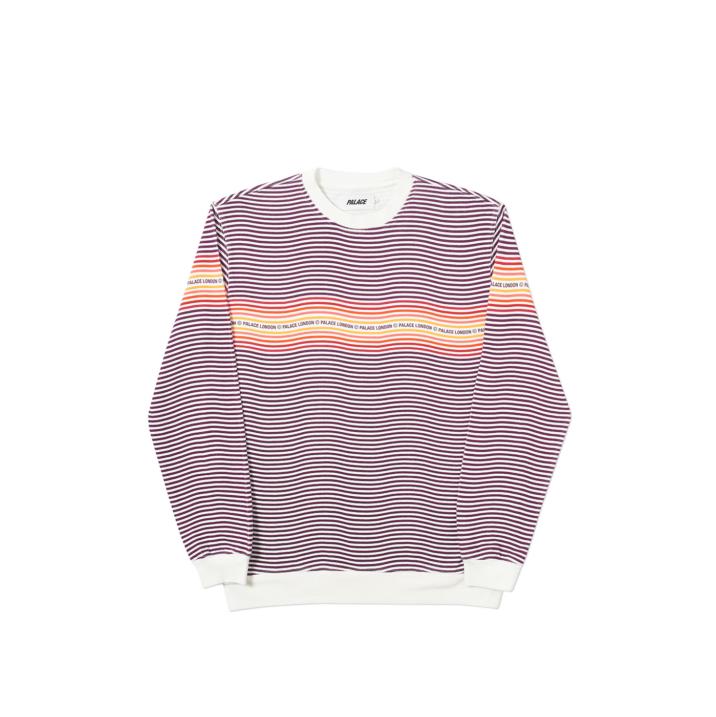 Thumbnail WAVEY STRIPE CREW BURGUNDY one color