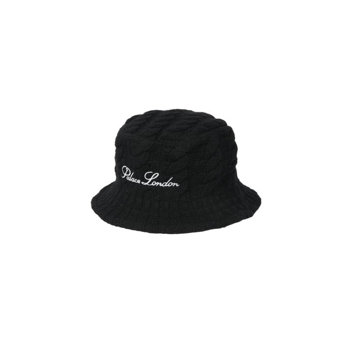 CABLE KNIT BUCKET HAT BLACK one color