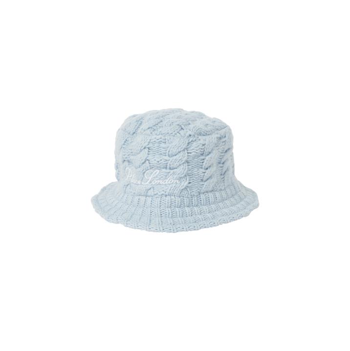 CABLE KNIT BUCKET HAT BABY BLUE one color