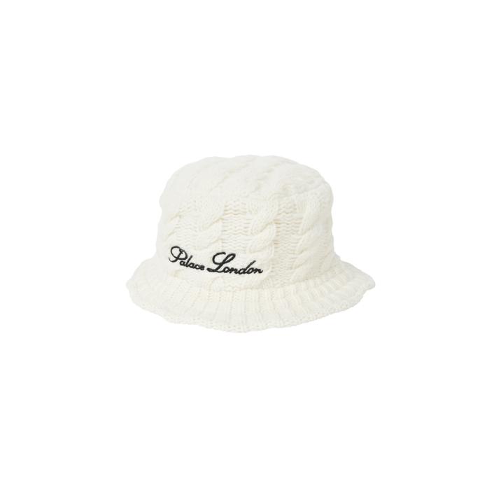 CABLE KNIT BUCKET HAT WHITE one color