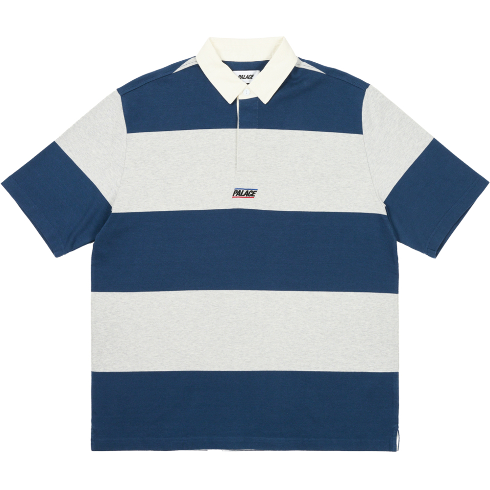 Thumbnail WIDE RUGBY POLO GREY MARL / NAVY one color