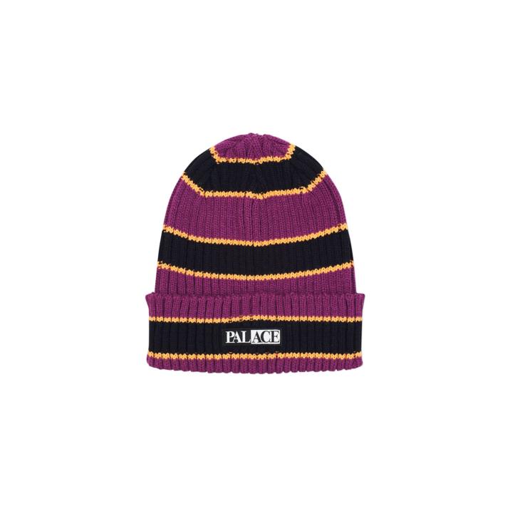 BORDER BEANIE PURPLE / YELLOW one color