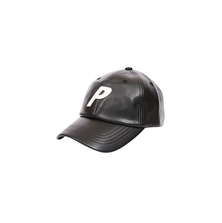 P 6-PANEL BLACK LEATHER one color