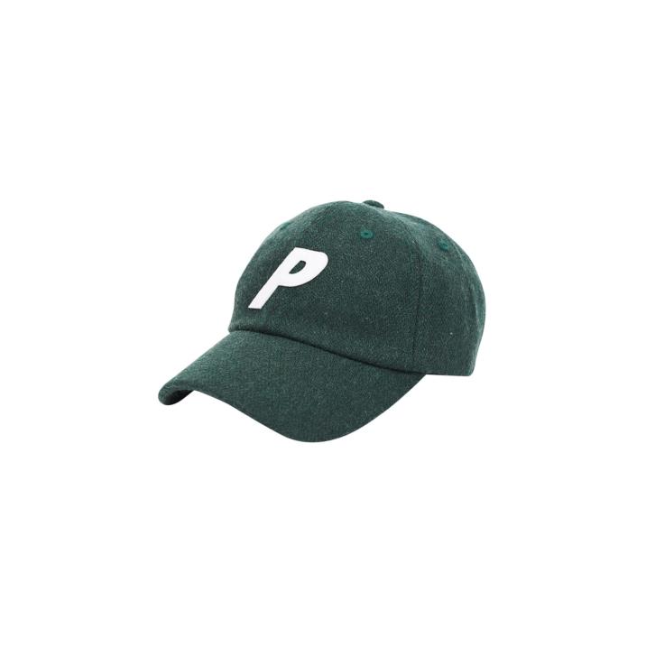 P 6-PANEL GREEN MELTON WOOL one color