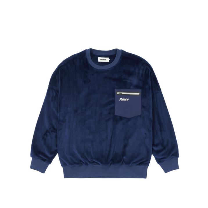 Thumbnail FLEECE POCKET DROP SHOULDER CREW BLUE one color