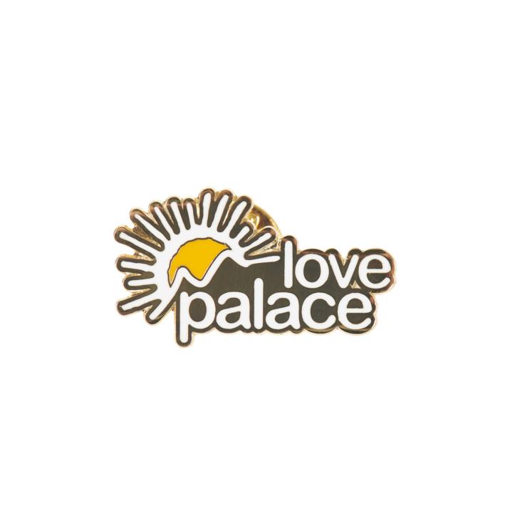 LOVE PALACE PIN BADGE WHITE / GOLD one color