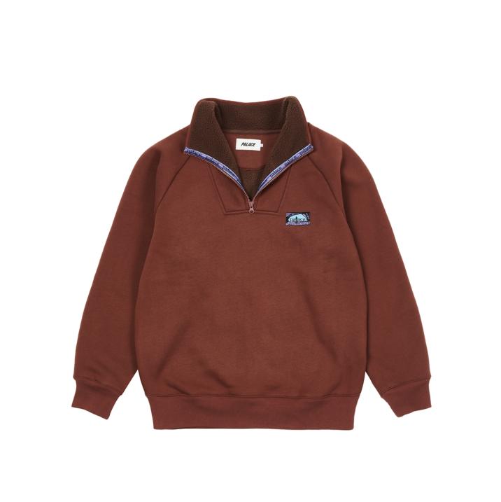 Thumbnail BONDED FLEECE 1/4 ZIP BROWN one color