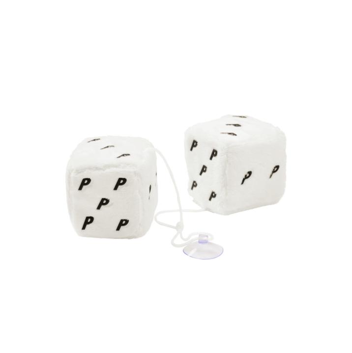 FUZZY HANGING DICE WHITE one color