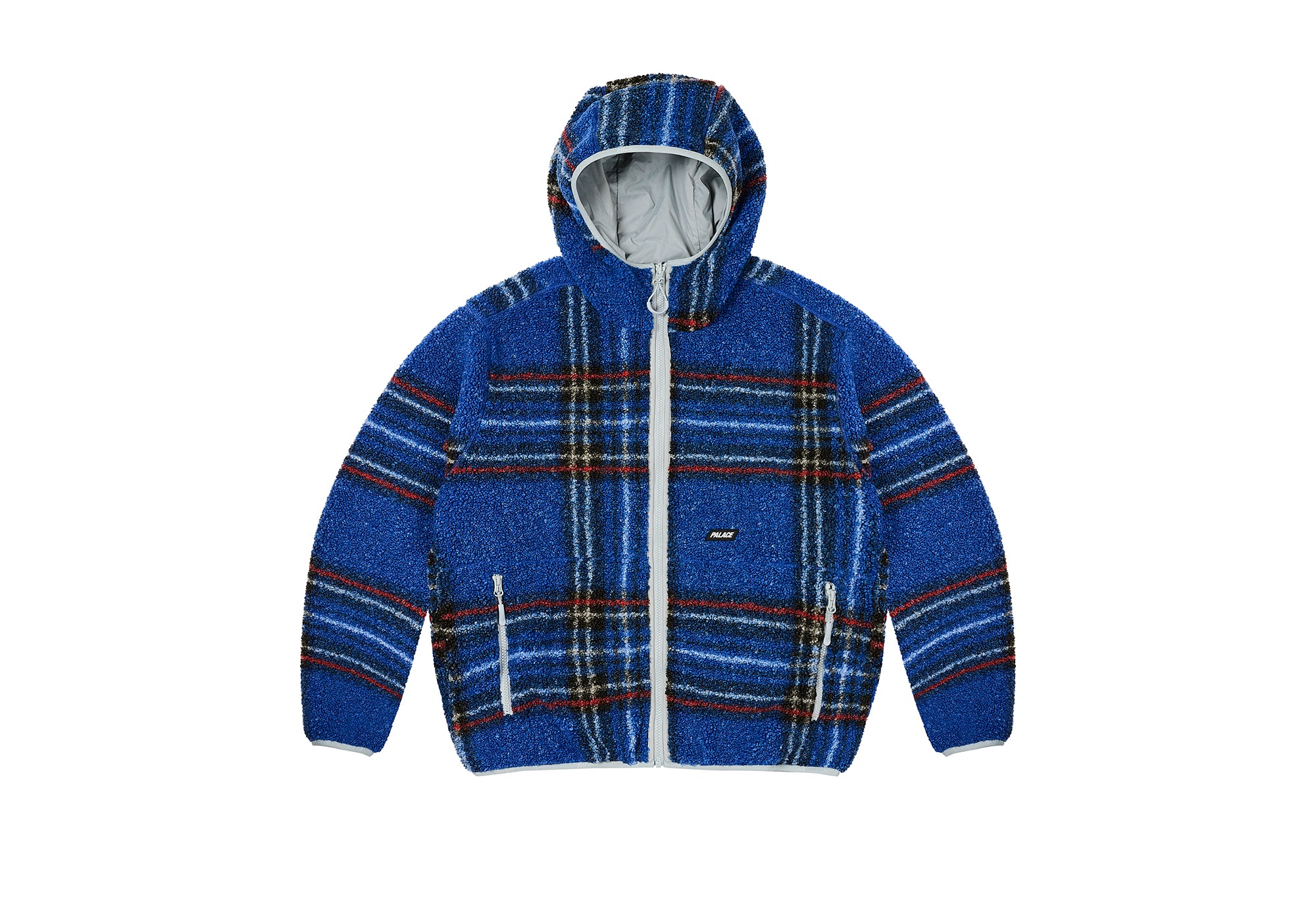 Reversible Check Fleece Jacket Blue - Ultimo 2023 - Palace Community