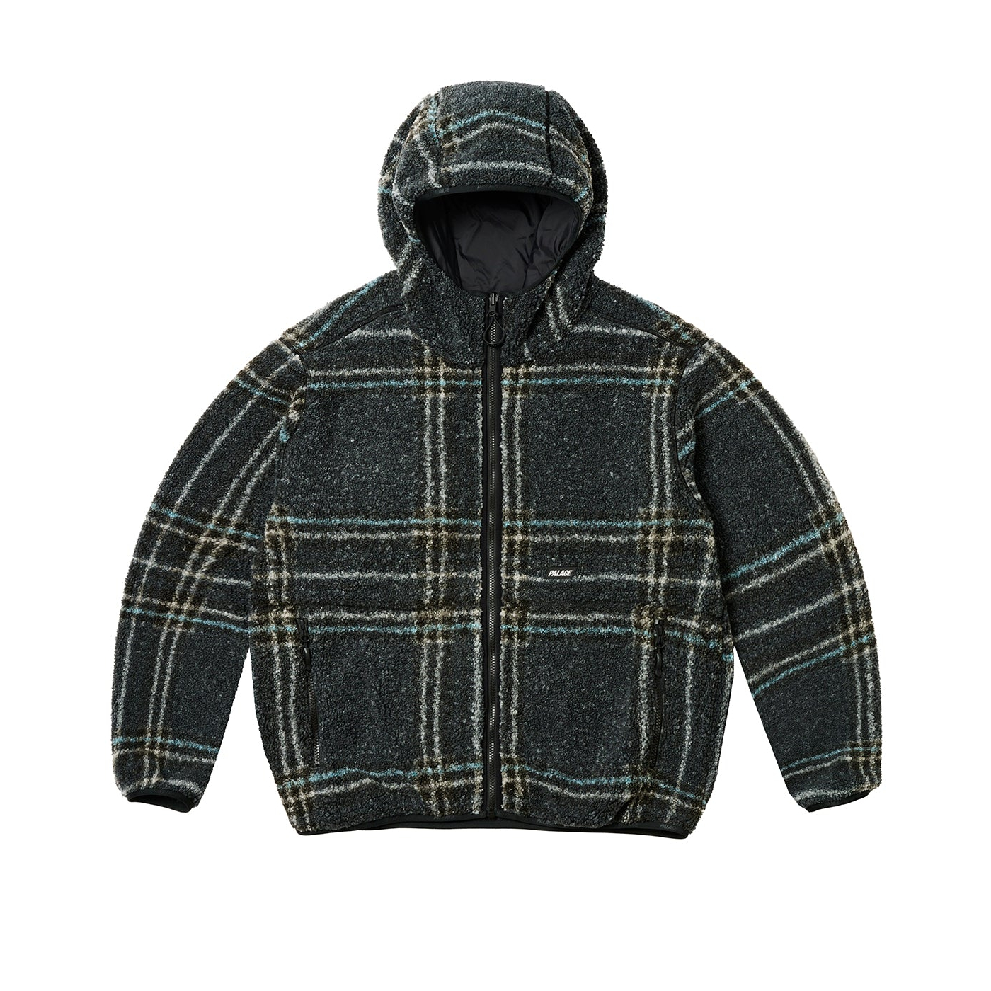 Thumbnail REVERSIBLE CHECK FLEECE JACKET BLACK one color