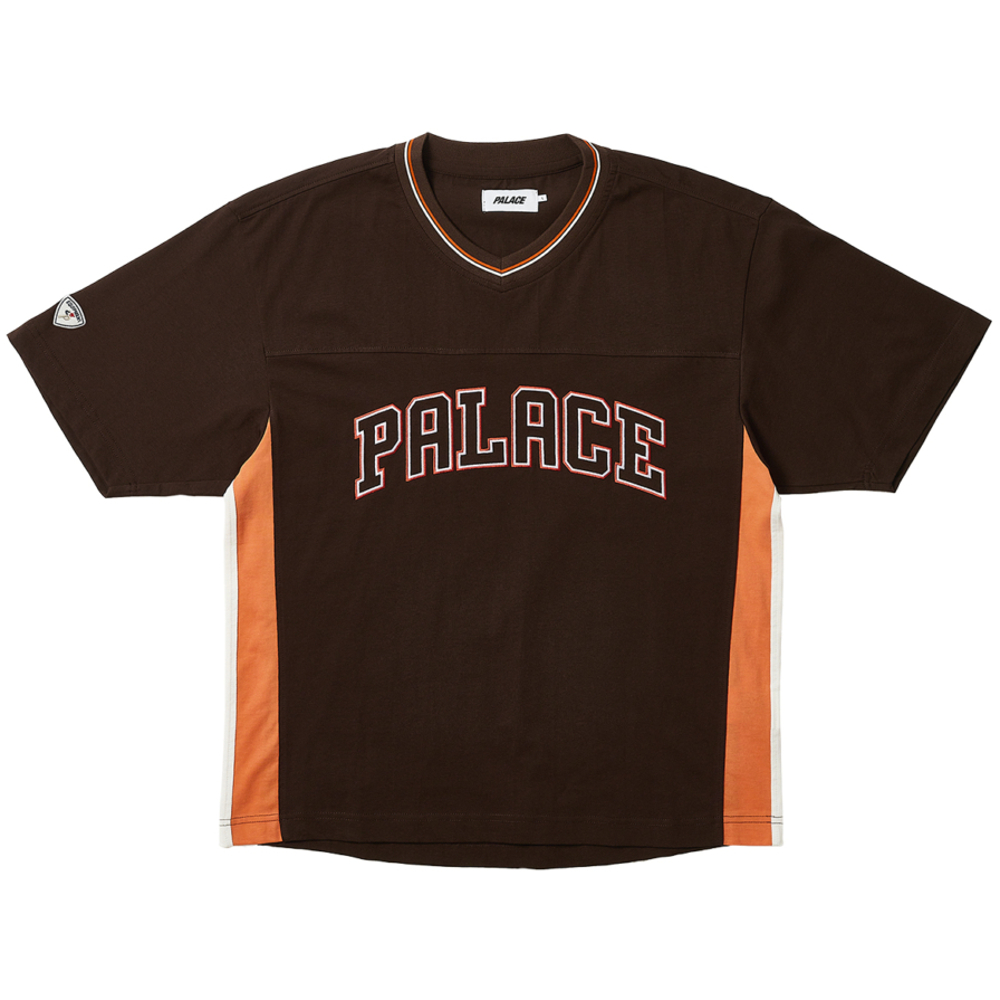 Thumbnail PANEL V-NECK JERSEY BROWN one color