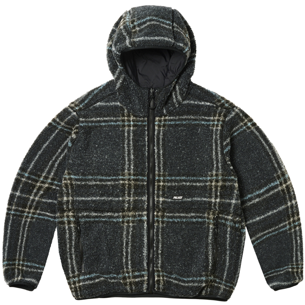 Thumbnail REVERSIBLE CHECK FLEECE JACKET BLACK one color