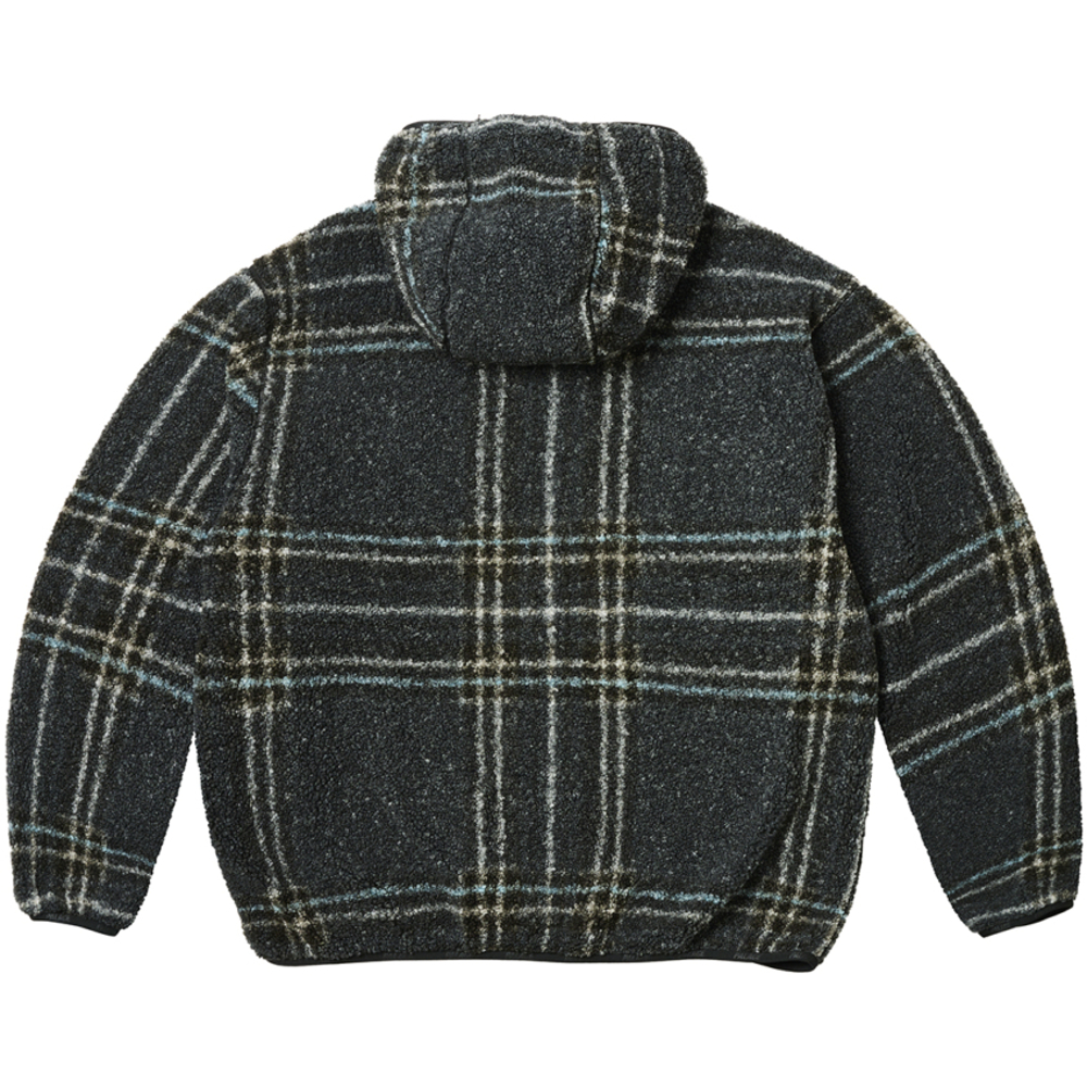 Thumbnail REVERSIBLE CHECK FLEECE JACKET BLACK one color