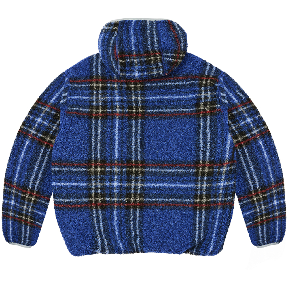 Thumbnail REVERSIBLE CHECK FLEECE JACKET BLUE one color