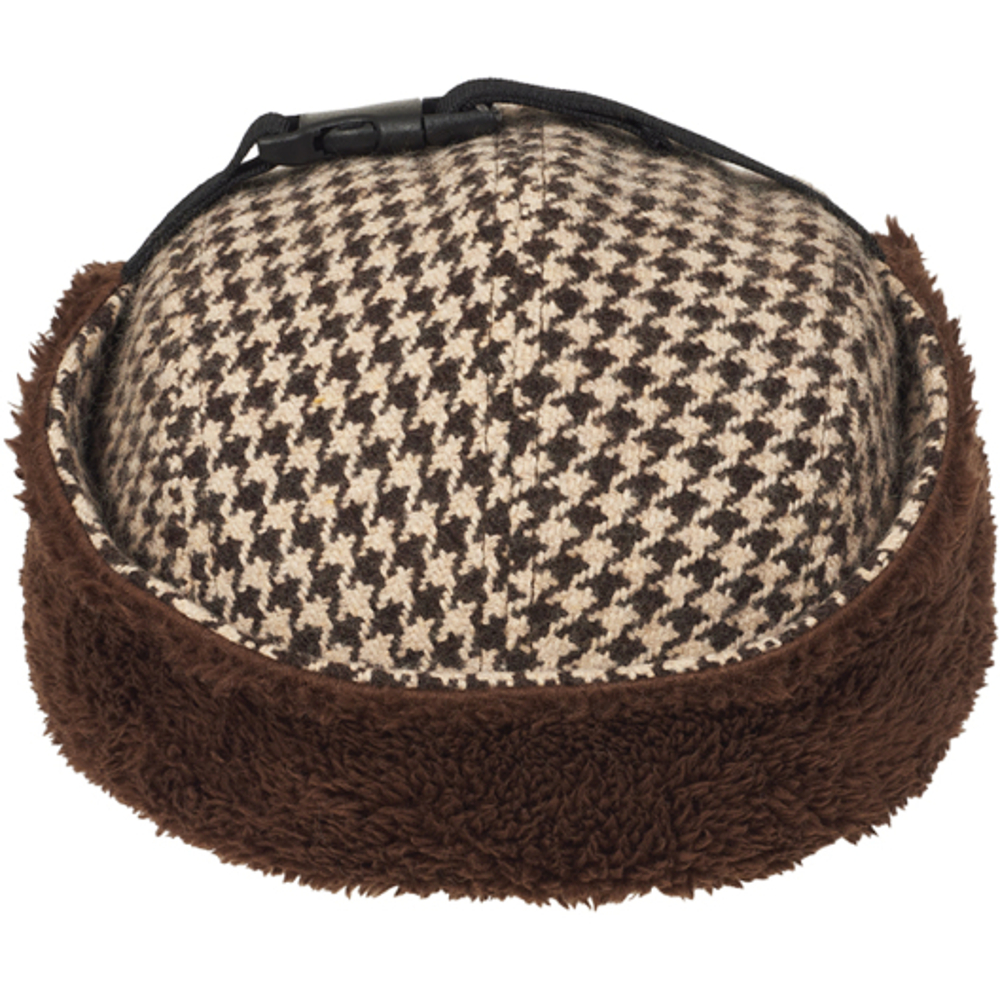 Thumbnail REVERSO EARFLAP 4-PANEL HOUNDSTOOTH BROWN one color