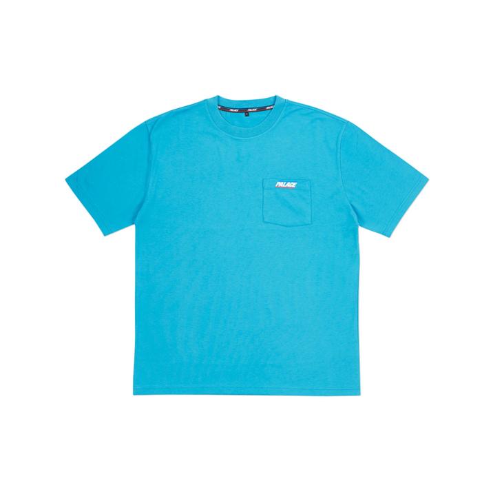 BASICALLY A POCKET T-SHIRT TEAL BLUE one color