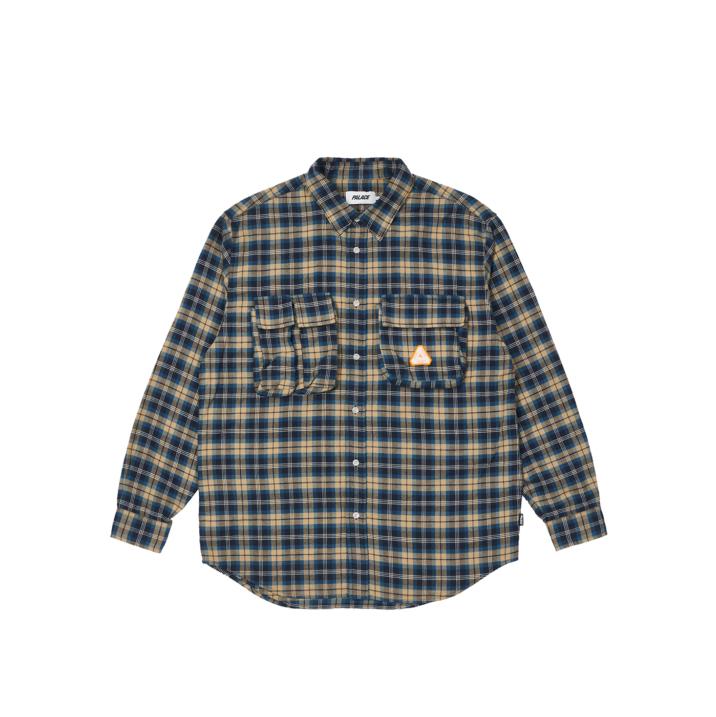 Thumbnail CARGO POCKET FLANNEL SHIRT BLUE one color